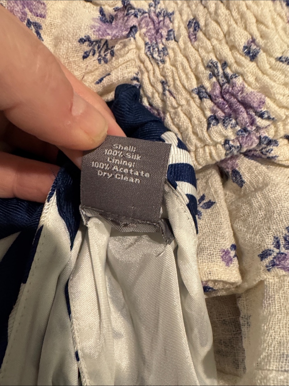 Ann Taylor Silk Navy and White Patterned Halter Midi Dress - Picture 11 of 11
